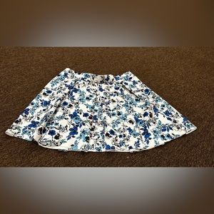 Torrid Blue and White Floral A-Line Skirt